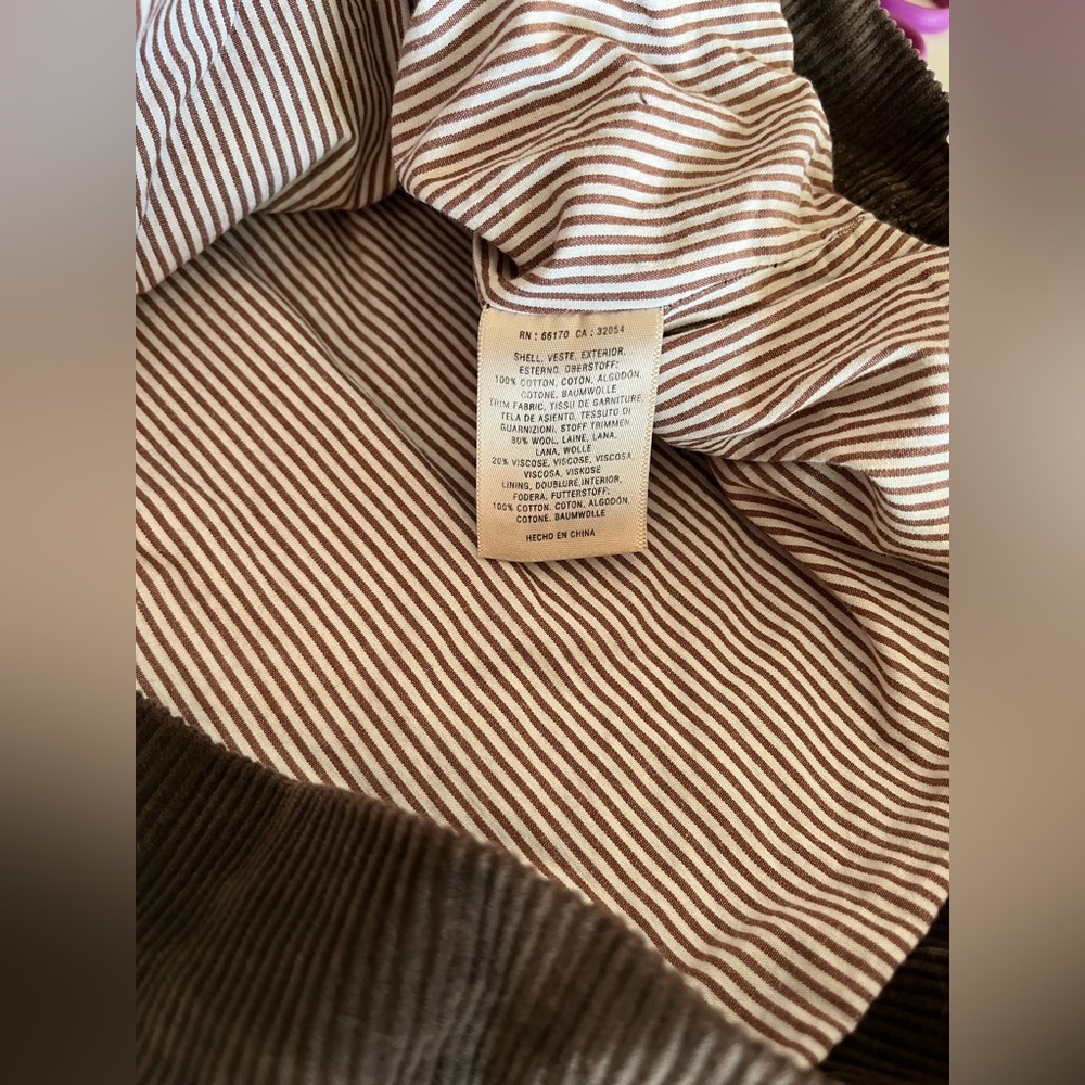 Anthropologie Maeve Brown Corduroy with Green Plaid panel Lined Skirt Preppy 6 - Picture 4 of 6